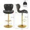 Gray Gold Adjustable Bar Stool Swivel Seat Leathaire Upholstery Comfort